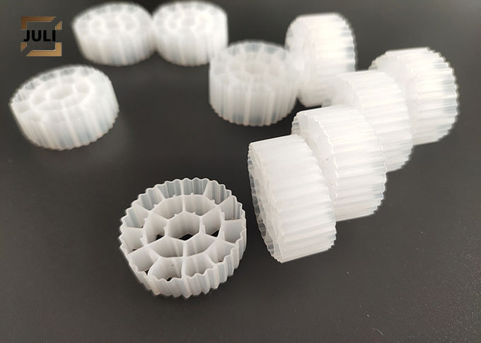 Filtermaterial-weißes HDPE-Material 25x10mm FDAs Safty A/O Plastik-MBBR Technologie- 1